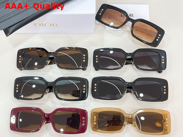 Dior LuckyCharms S1F Shiny Black Rectangular Sunglasses Replica