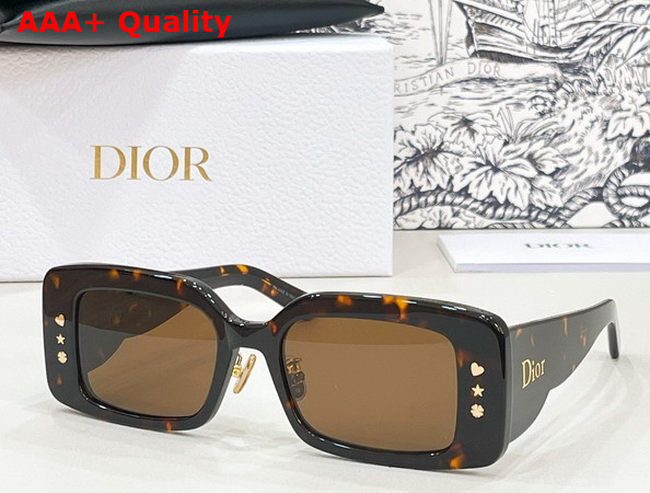 Dior LuckyCharms S1F Shiny Black Rectangular Sunglasses Replica
