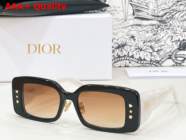 Dior LuckyCharms S1F Shiny Black Rectangular Sunglasses Replica