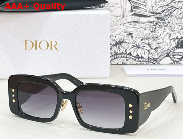 Dior LuckyCharms S1F Shiny Black Rectangular Sunglasses Replica