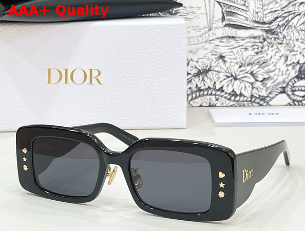 Dior LuckyCharms S1F Shiny Black Rectangular Sunglasses Replica