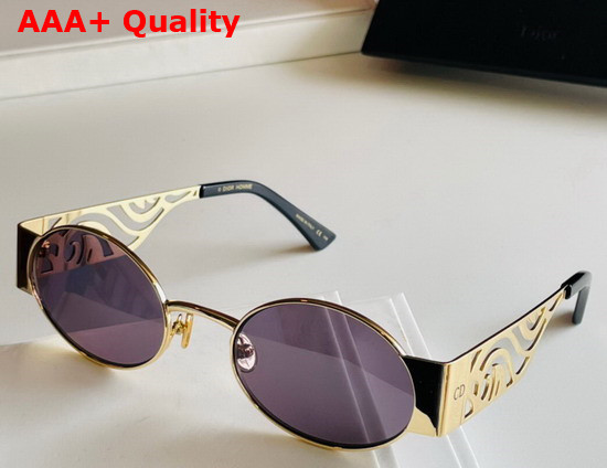 Dior Oval Frame Metal Sunglasses in Coffee Replica