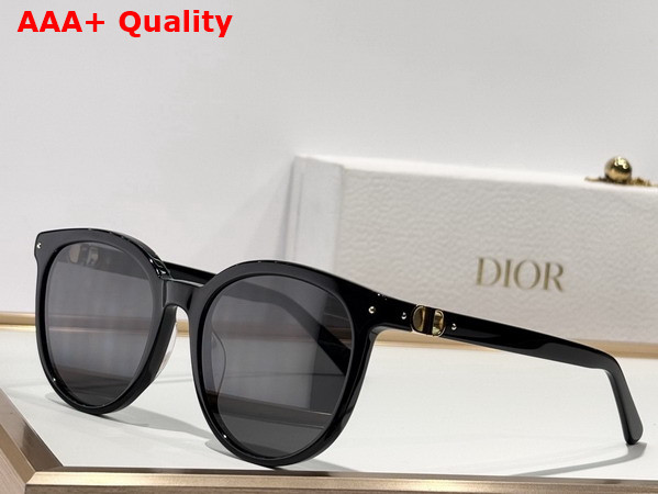 Dior Petit CD R1F Black Round Sunglasses Replica
