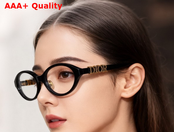 DiorTreasure R1F Black Oval Sunglasses Replica