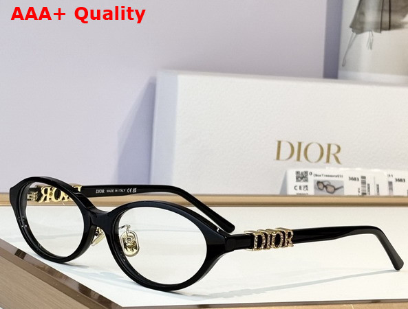 DiorTreasure R1F Black Oval Sunglasses Replica