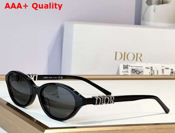 DiorTreasure R1F Black Oval Sunglasses Replica