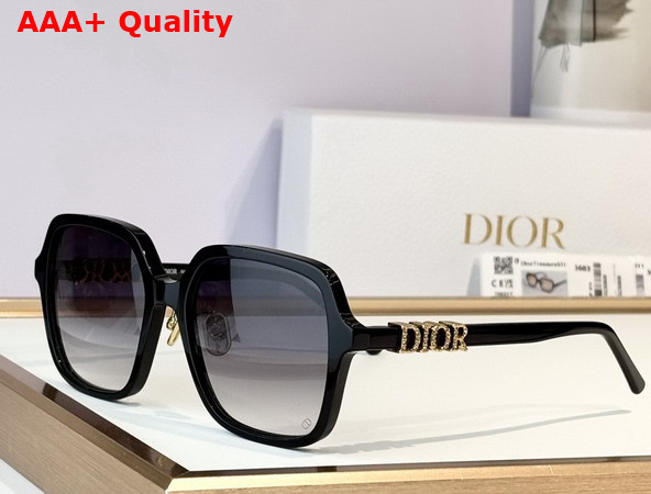 DiorTreasure S1F Black Square Sunglasses Replica