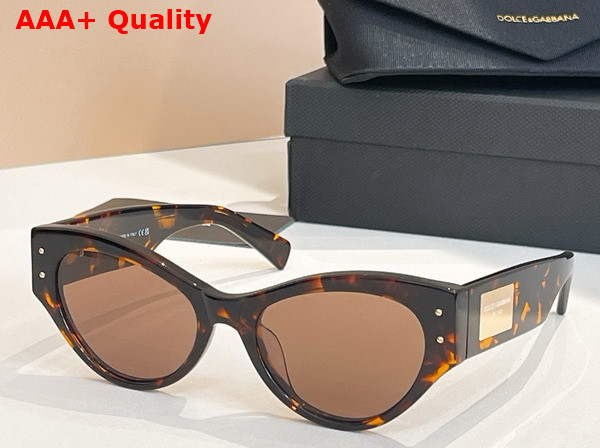 Dolce Gabbana DG Logo Plaque Sunglasses Black Replica