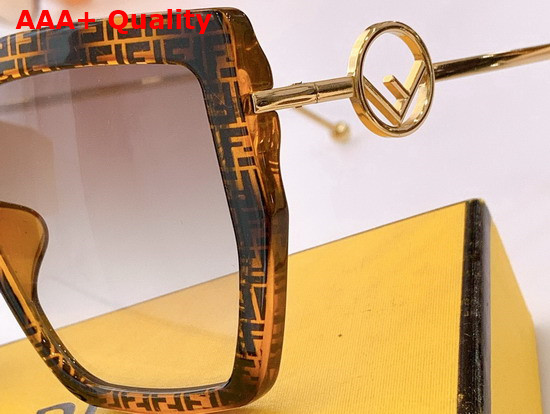 Fendi F IS Fendi FF Havana Acetate and Metal Sunglasses Replica