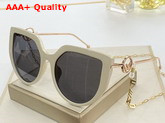 Fendi F IS Fendi FF Havana Acetate and Metal Sunglasses with Chain Replica