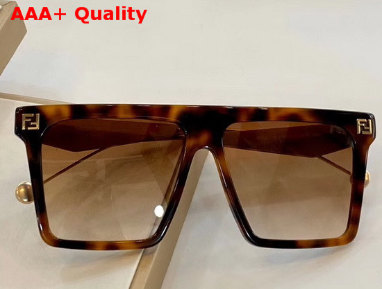 Fendi Oversized Square Frame Acetate Sunglasses White Replica