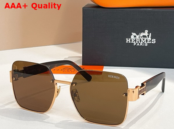 Hermes Square Sunglasses Tea Color Replica