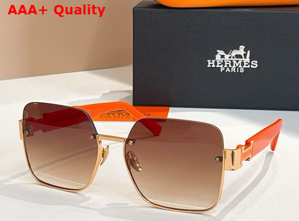Hermes Square Sunglasses Tea Color Replica