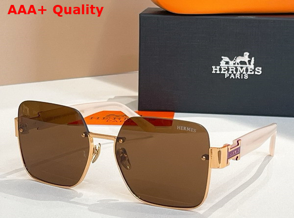 Hermes Square Sunglasses Tea Color Replica