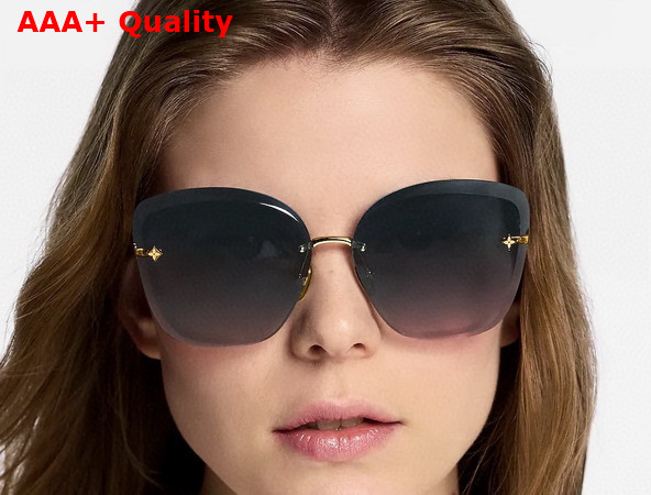 LV Jewel Round Cat Eye Sunglasses Pink Gold Z2682U Replica