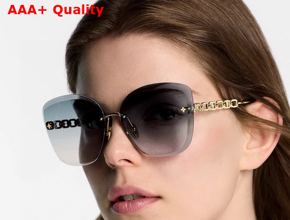 LV Jewel Round Cat Eye Sunglasses Pink Gold Z2682U Replica