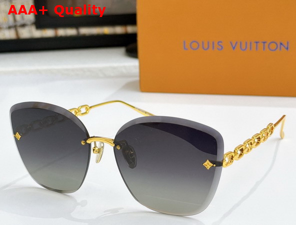 LV Jewel Round Cat Eye Sunglasses Pink Gold Z2682U Replica