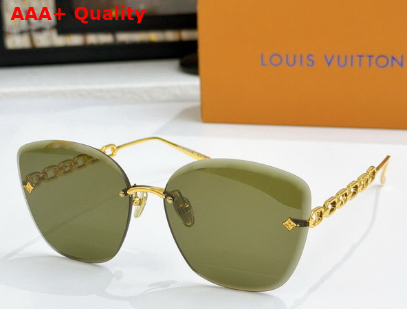 LV Jewel Round Cat Eye Sunglasses Pink Gold Z2682U Replica