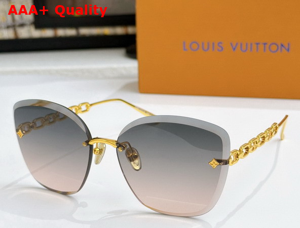 LV Jewel Round Cat Eye Sunglasses Pink Gold Z2682U Replica