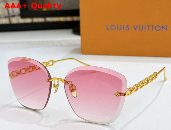 LV Jewel Round Cat Eye Sunglasses Pink Gold Z2682U Replica