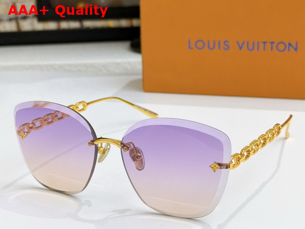 LV Jewel Round Cat Eye Sunglasses Pink Gold Z2682U Replica