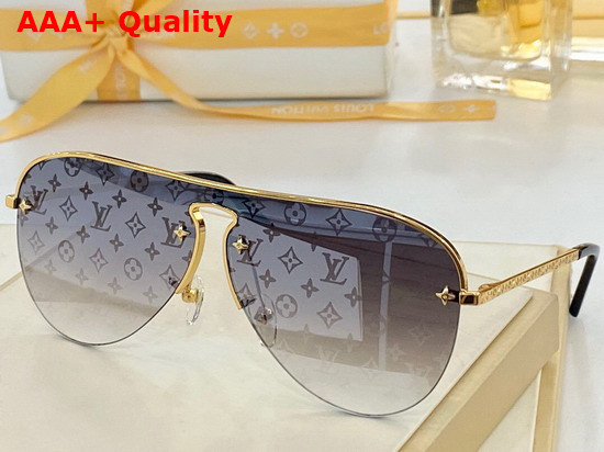 Louis Vuitton Aviator Sunglasses with Brown Monogram Lens Replica