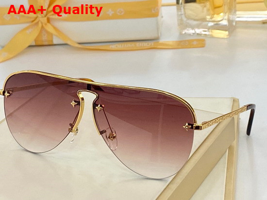 Louis Vuitton Aviator Sunglasses with Brown Monogram Lens Replica