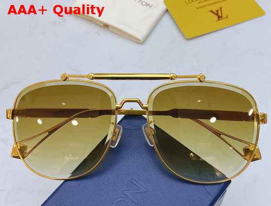Louis Vuitton Fashion Luxury Sunglasses Silver Metal Frame Blue Lenses Replica