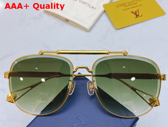 Louis Vuitton Fashion Luxury Sunglasses Silver Metal Frame Blue Lenses Replica