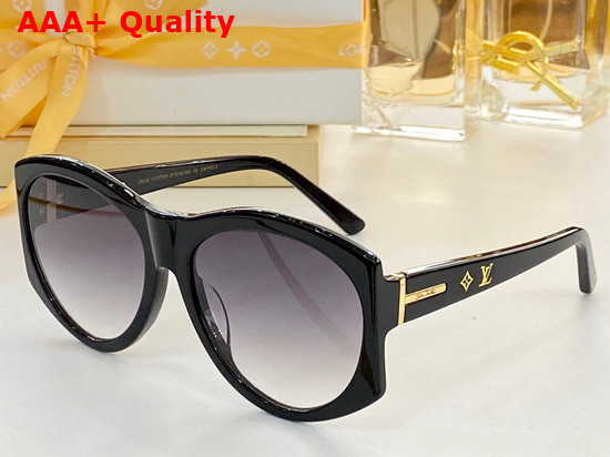 Louis Vuitton Oval Frame Acetate Sunglasses in Black Replica