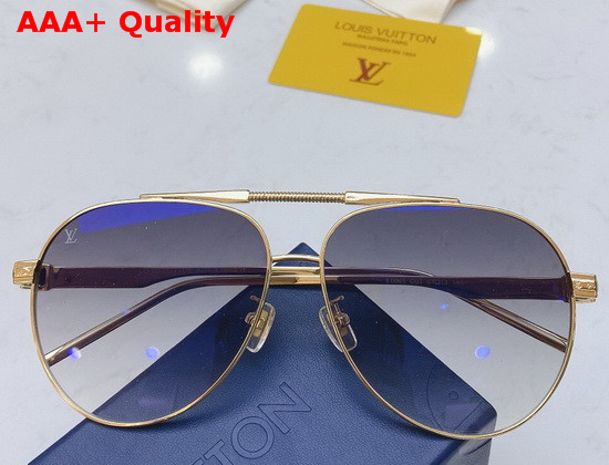 Louis Vuitton Pilot Sunglasses Gold Color Monogram Patterned Lenses Replica