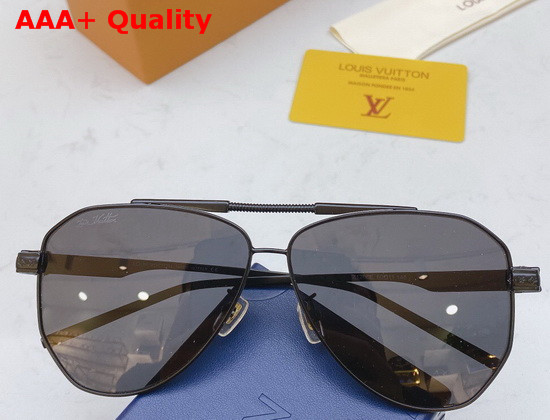 Louis Vuitton Pilot Sunglasses Gold Metal Frame Light Purple Lenses Replica
