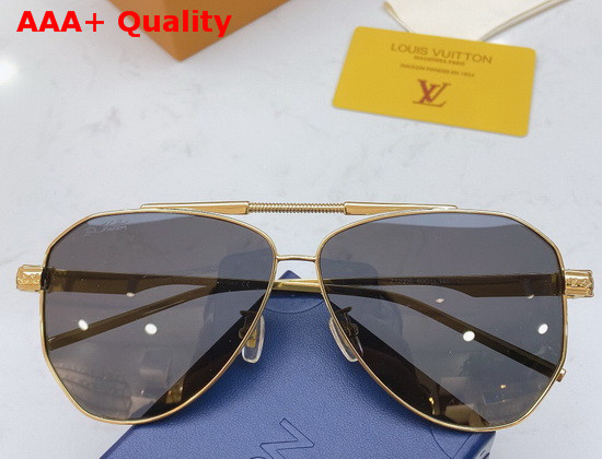 Louis Vuitton Pilot Sunglasses Gold Metal Frame Light Purple Lenses Replica