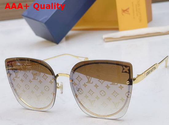 Louis Vuitton Round Sunglasses with Monogram Motif On Lens Replica