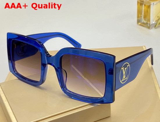 Louis Vuitton Womens Square Frame Acetate Sunglasses Blue Replica