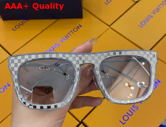 Louis Vuitton Womens Sunglasses Damier Patterned Frame Gold Replica