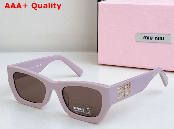 Miu Miu Logo Rectangular Sunglasses in Black Replica
