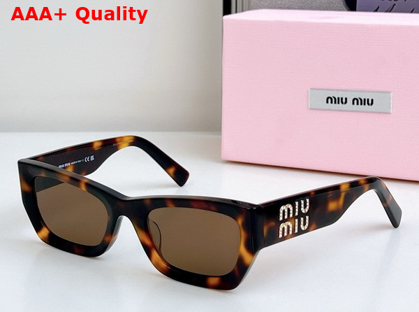 Miu Miu Logo Rectangular Sunglasses in Black Replica
