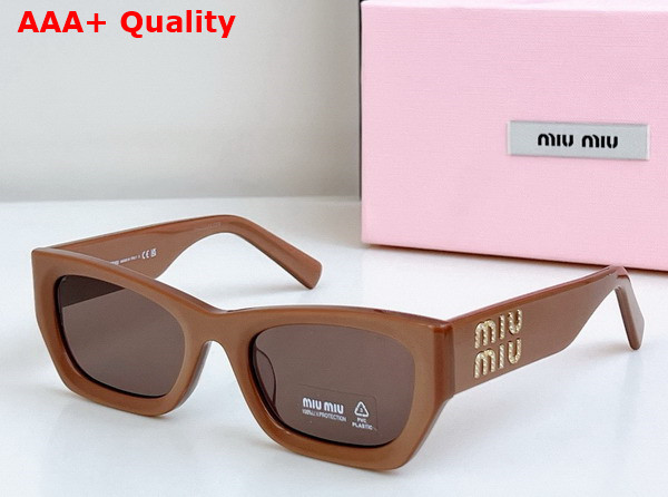 Miu Miu Logo Rectangular Sunglasses in Black Replica