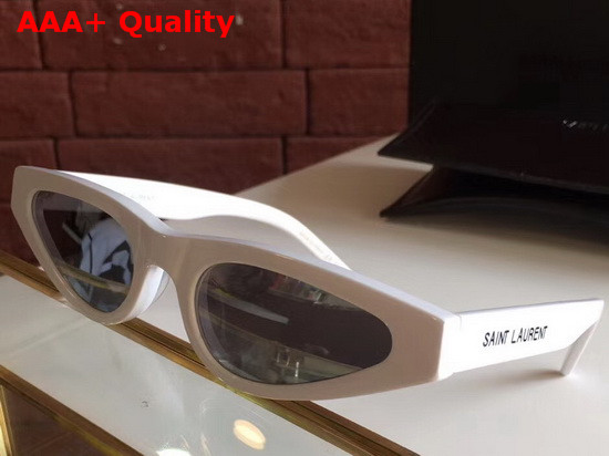 Saint Laurent Cat Eye Sunglasses in White Acetate Replica