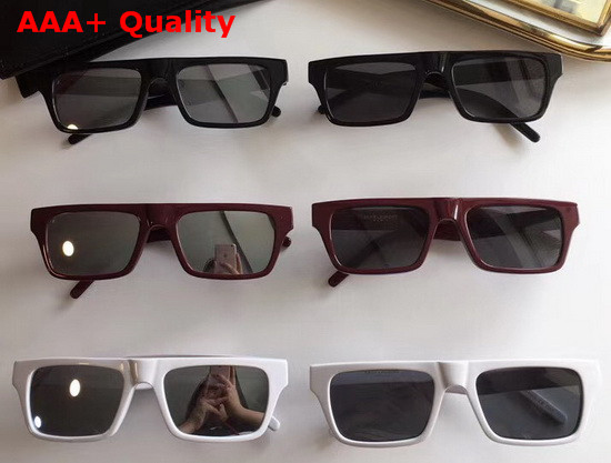 Saint Laurent Rectangular Acetate Sunglasses in Black Replica