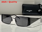 Saint Laurent Rectangular Metal Frame Sunglasses Replica