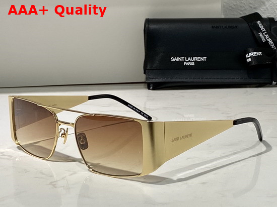 Saint Laurent Rectangular Metal Frame Sunglasses Replica