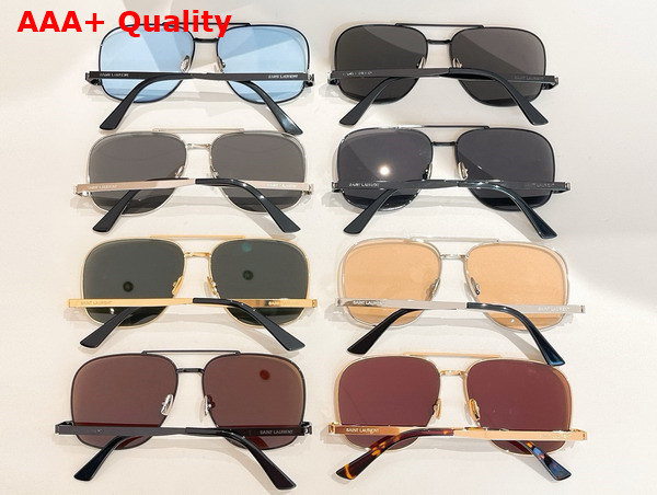 Saint Laurent SL 653 Leon Sunglasses Silver and Grey Replica
