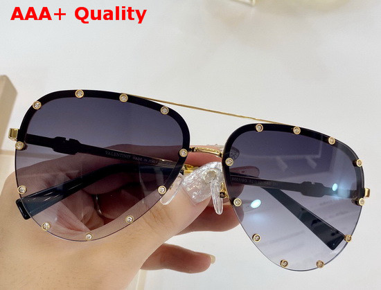 Valentino Crystal Studded Pilot Sunglasses Coffee Replica