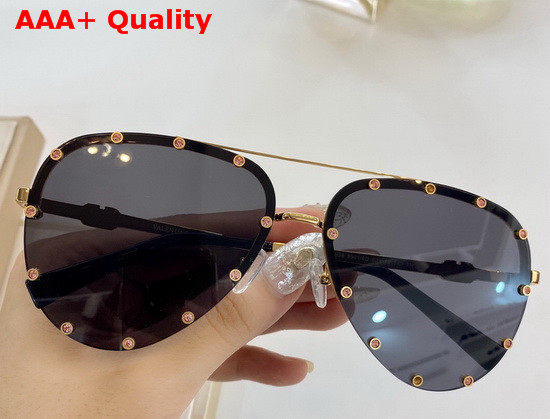 Valentino Crystal Studded Pilot Sunglasses Coffee Replica