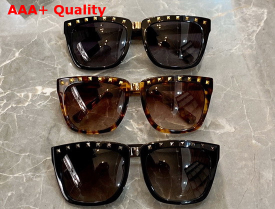 Valentino Rock Studded Acetate Sunglasses Leopard Replica