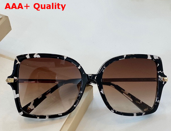 Valentino Studded Butterfly Acetate Frame Sunglasses in Black Replica