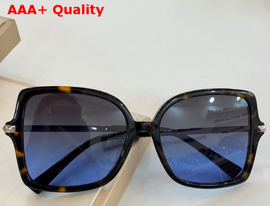 Valentino Studded Butterfly Acetate Frame Sunglasses in Black Replica
