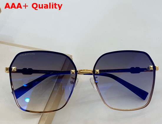 Valentino Studded Metal Frame Sunglasses Coffee Lenses Replica